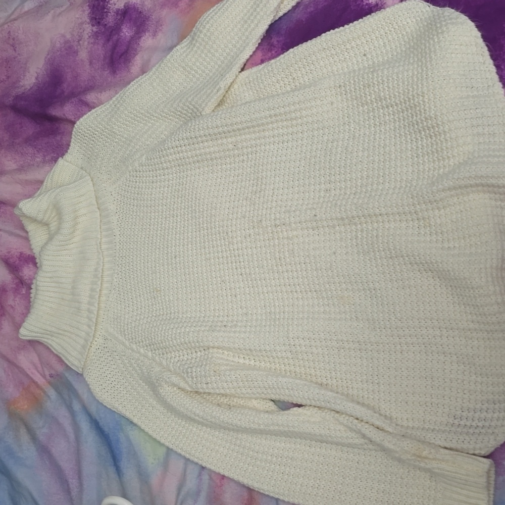 White Juniors Turtle Neck Sweater